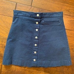 Navy Button Skirt